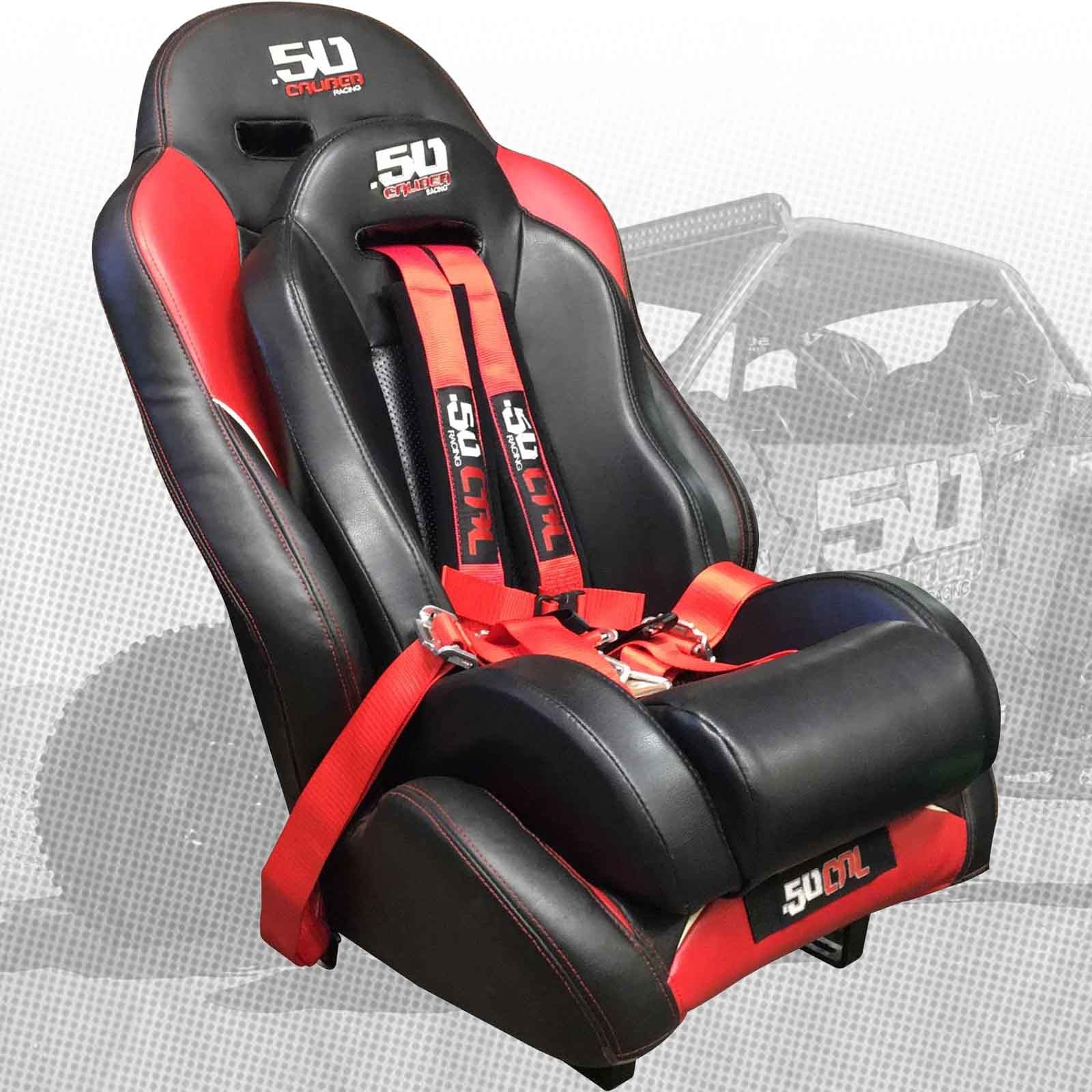 Off-road child booster seat by 50 Caliber Racing, bump seat with sturdy design for off-road vehicle safety.