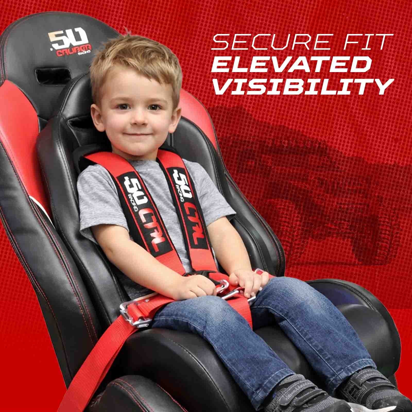 Off-road child booster seat by 50 Caliber Racing, bump seat designed for safety and comfort during off-road rides.