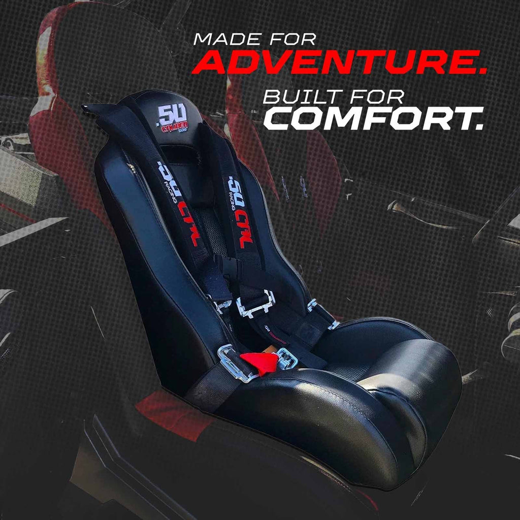 Off-road child booster seat by 50 Caliber Racing, a bump seat designed for safety and comfort during off-road adventures.