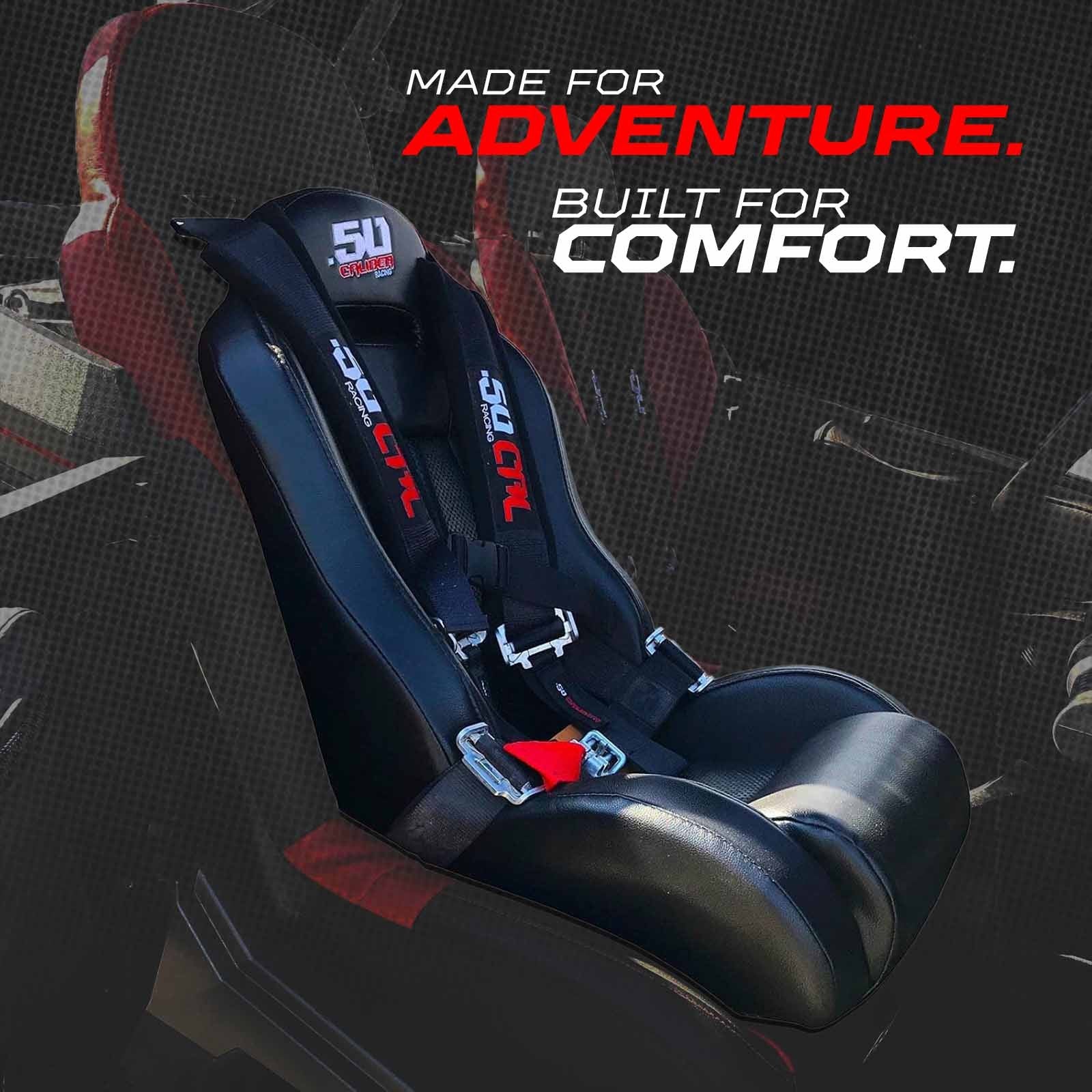 Off-road child booster seat by 50 Caliber Racing, a bump seat designed for safety and comfort during off-road adventures.