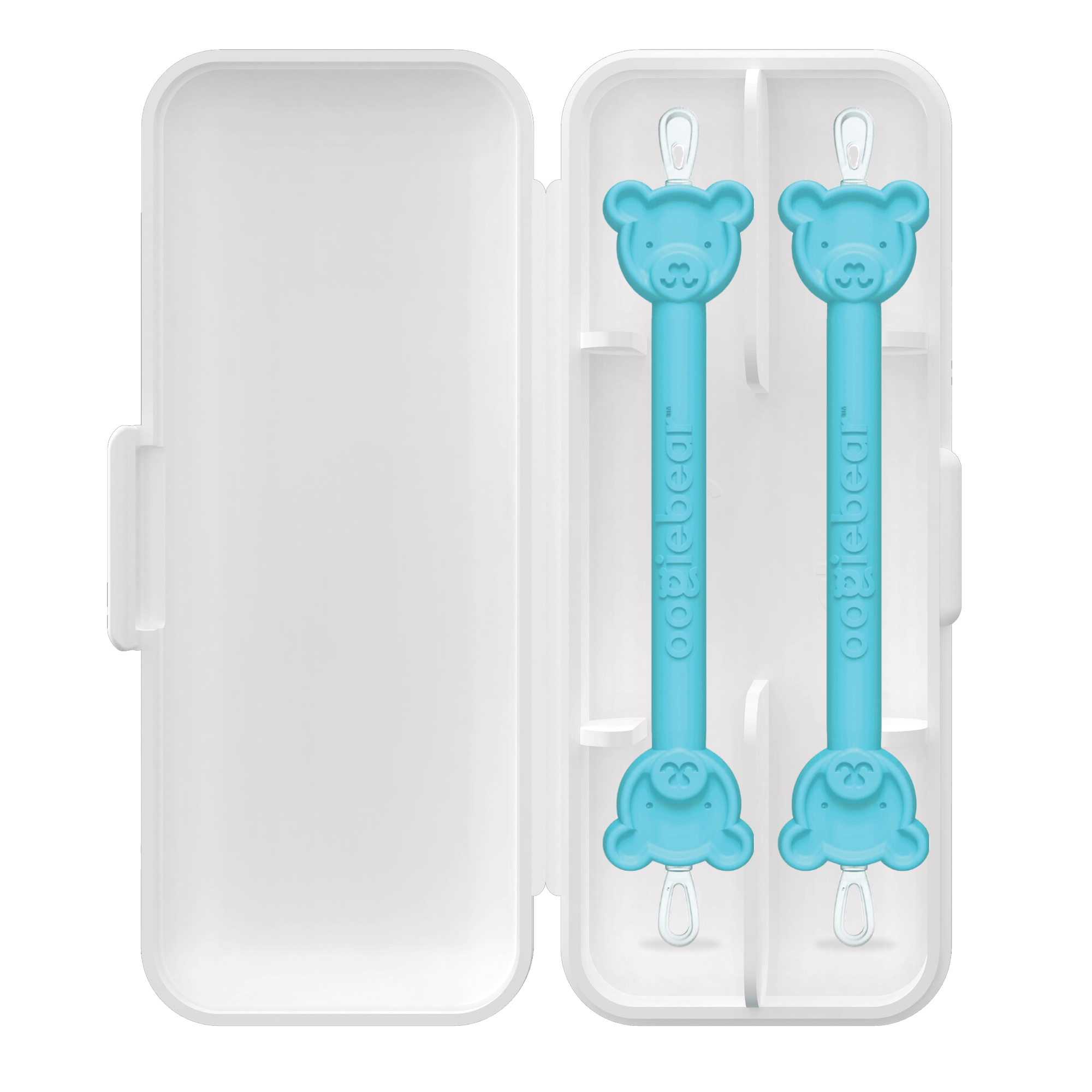 Two oogiebear nose and ear cleaning pickers in blue, designed for gentle nasal and ear hygiene.