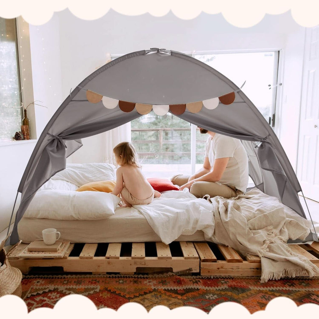 Twin Bed Tent Canopy Blackout Privacy PlayhouseKit-2