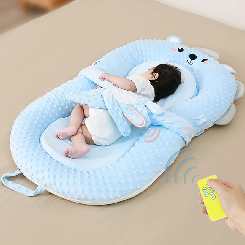 MEACAOFG Smart Baby Soothing Lounger with soft fabric and ergonomic design for comfortable infant relaxation.