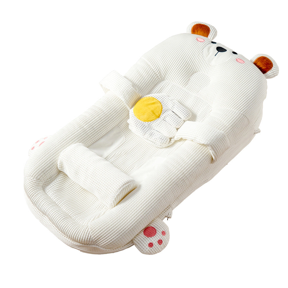 MEACAOFG smart baby lounger with adjustable anti-reflux incline and gentle patting function, soft fabric and ergonomic design.