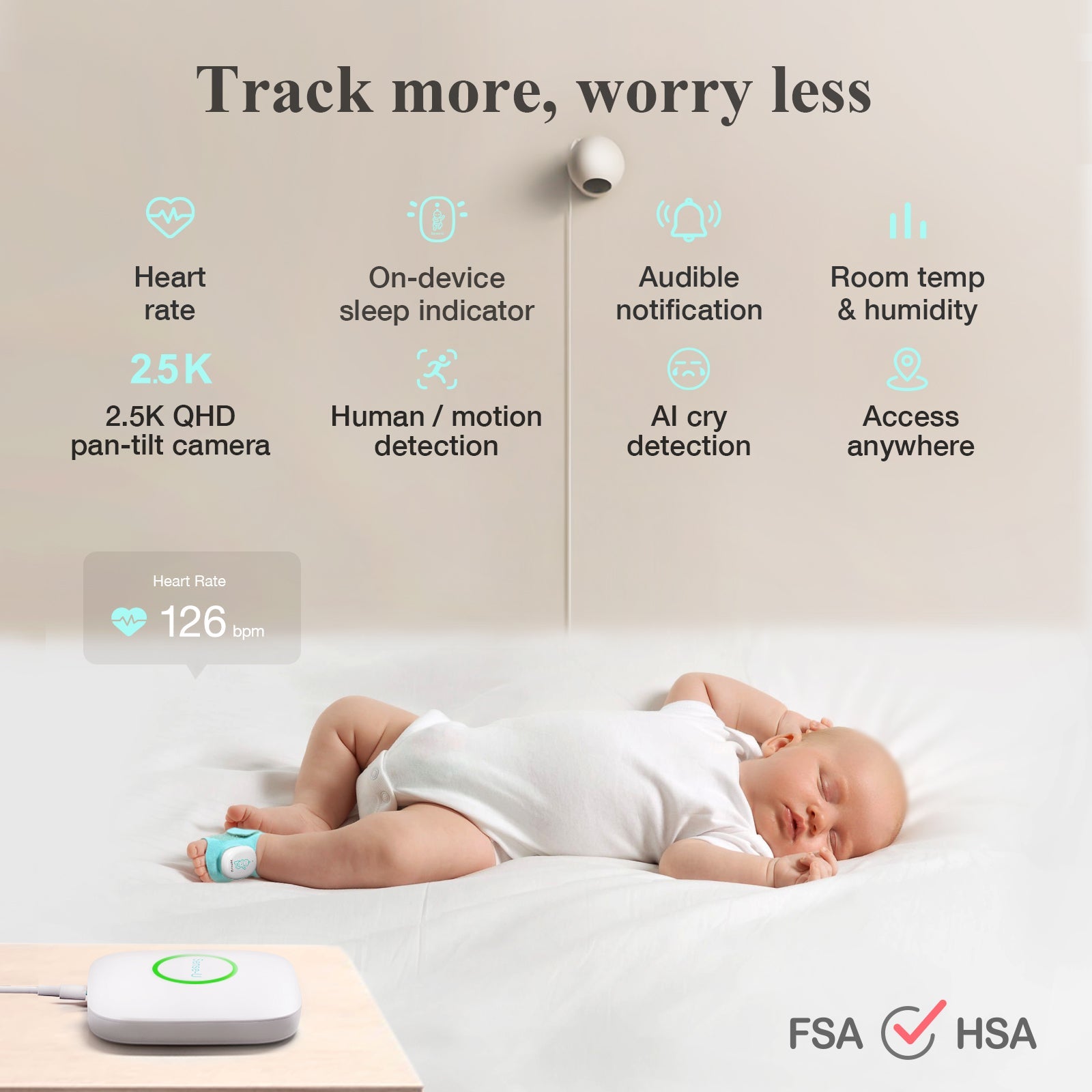 Sense-U smart sock shoe bundle featuring sock shoes with integrated 2.5K PTZ camera, designed for comfort and advanced monitoring.