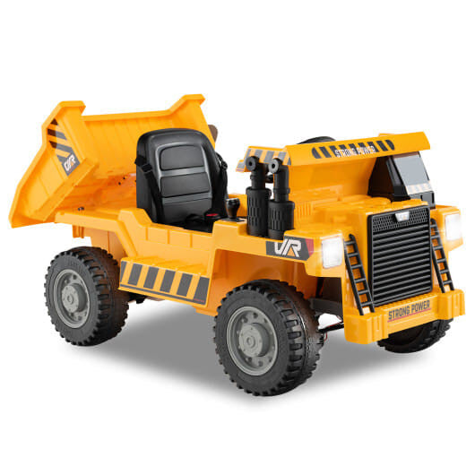 Kids Ride on Dump Truck 12V Ride on Car with Electric Dump Bed-Green-4