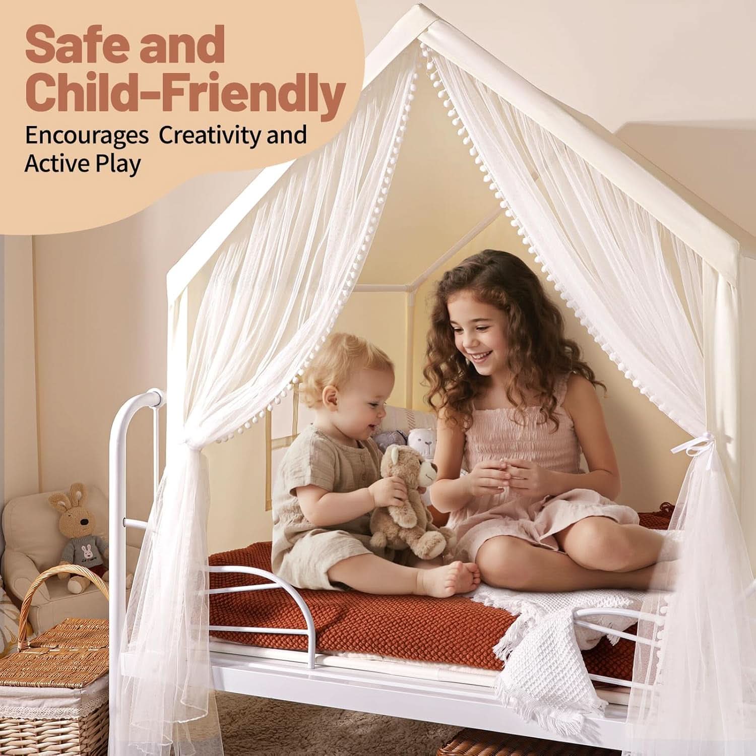 Beige Premium ExtraLarge IndoorOutdoor Play Tent Castle-3