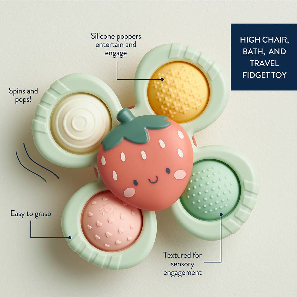 Itzy Pop & Whirl Strawberry toy by Olita Gifts & Goods, featuring a colorful, swirling strawberry design with playful details.